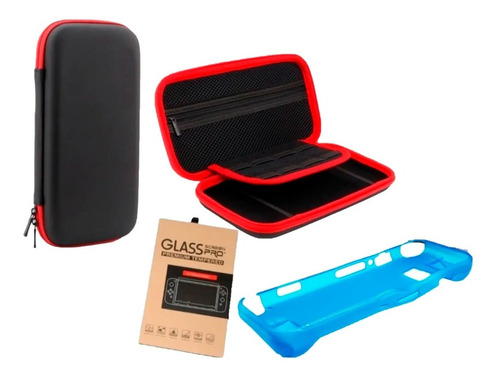 Kit Protección Nintendo Switch Bolso + Mica + Carcasa 