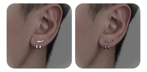 2 Pares De Pendientes Punk Para Hombre, Pendientes Dobles De