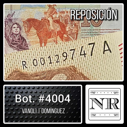 Reposición - Argentina - $ 10 - Año 2016 - Bot #4004 - V | D