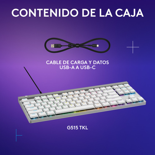 Teclado Gamer Con Cable Logitech G515 Tkl, Blanco Inglés