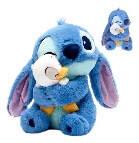 Peluche Stitch Abrazando A Un Pato Lilo & Stitch Azul