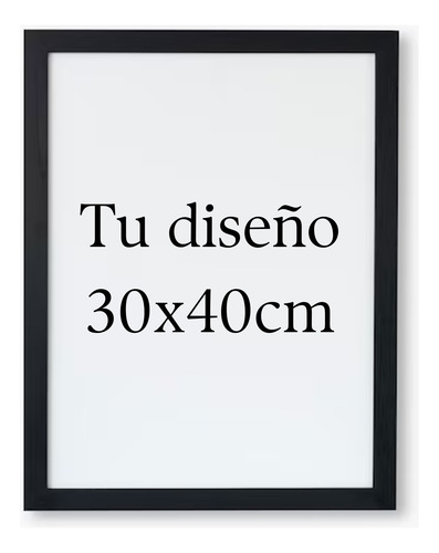 Cuadro Personalizado 30x40cm Deco Marco Vidrio Negro Madera Elegir Marco Negro Negro