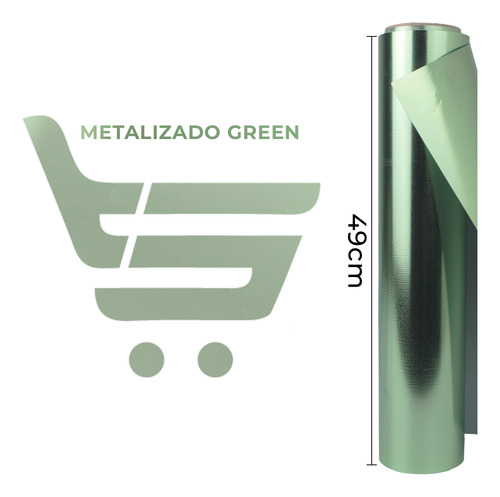 Filme De Recorte Metalizado 49cm X 1,00m Verde P/ Plotter
