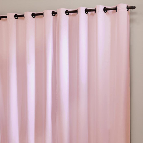 Cortina opaca con ojales, 220 x 160 cm, color rosa versátil Sultan