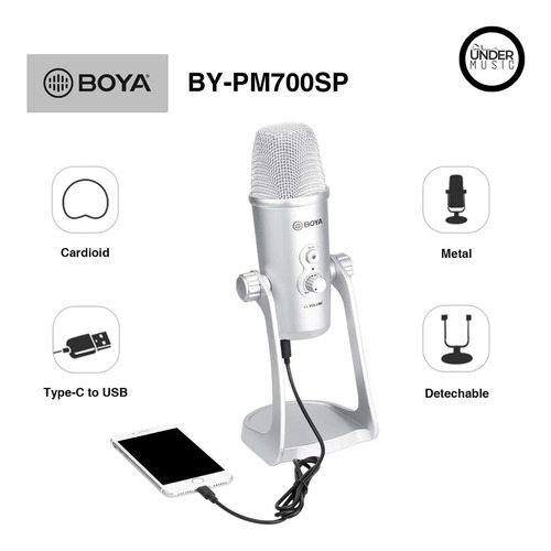 Imagen 6 de 8 de Micrófono Condensador Boya By-pm700sp Para Mac, Pc Y Android