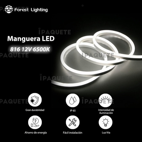 Manguera Neon Tiras Led Flexible Color 5mts + Fuente