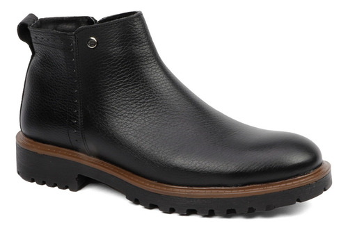 Botin Para Hombre Piel Casual Punto Alto 3067 Negro 25-29