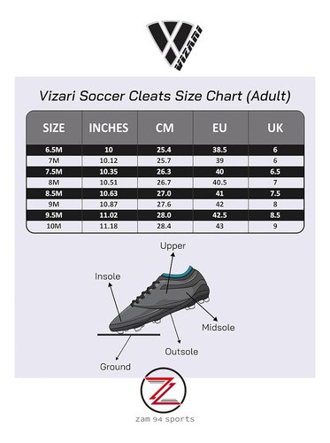 Tacos De Futbol Vizari Modelo Valencia Fg Azul Talla 40.5 Eu