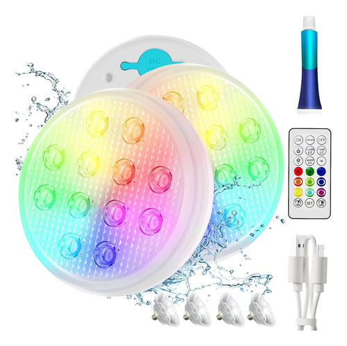 Luces De Piscina Recargables, Luces Led Sumergibles Con...