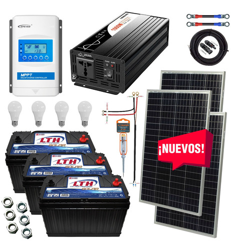 Kit Solar 1800 Watts Lth Inversor 1000w Onda Pura Mppt
