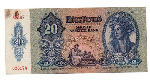 Hungria Billete 20 Pengo Año 1941 P#109