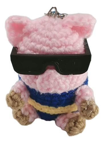 Amigurumi Cerditos Crochet 7cm Llavero Boca Anteojos