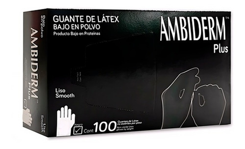 Guante De Latex Ambiderm Negro Bajo En Polvo