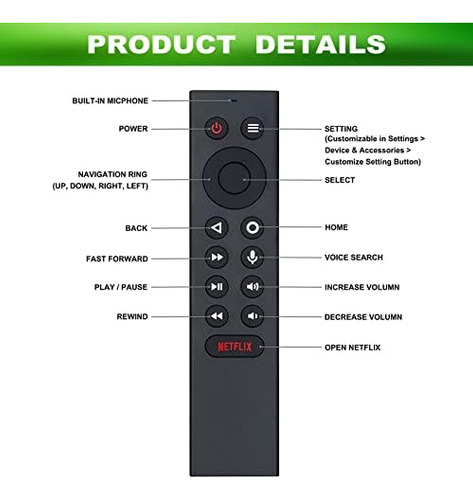 P3700 Control Remoto Por Voz De Repuesto Apto Para Nvidia Tv