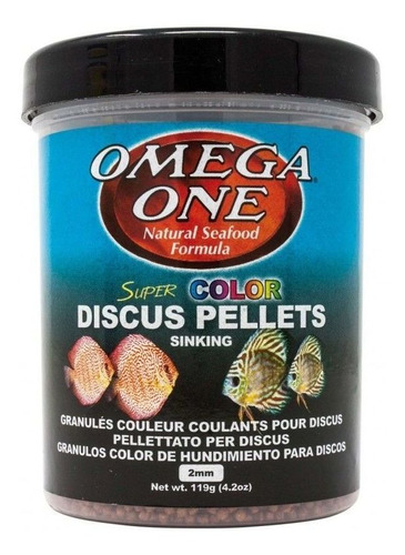 Super Color Discus Pellets 119gr Omega One Para Peces Disco