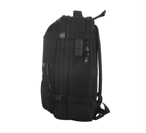 Mochila Exclusiva Viral - No Pagues Equipaje Extra En Vuelos Negro Liso