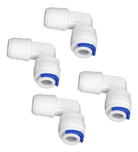 4x Conector Cotovelo Macho 1/4 Engate Rosca 1/8
