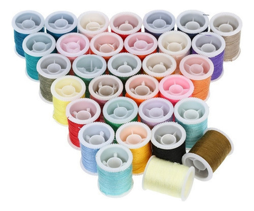 A Colores Mezclados 32 Bobinas De Hilo + 32 Carretes De