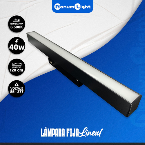 Lampara Lineal Fija 40w 120cm Para Riel Magnetic Nanum Light