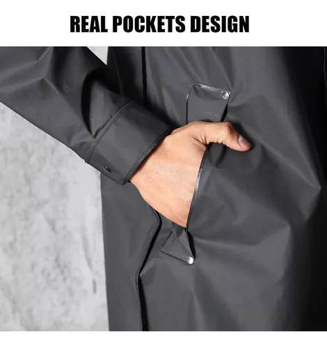 Chaqueta De Lluvia Con Capucha Larga Impermeable
