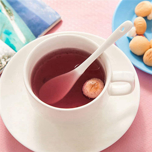 10 Cucharas Para Huevos Porcelana Blanca, Cucharas Cer
