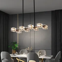 Comprar 8 Luz Moderna Cristal Candelabro Para Comedor Rectangulo