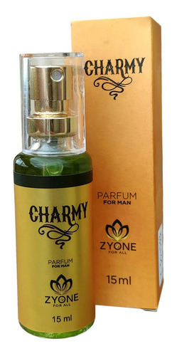 Perfume Masculino Charmy 15 Ml Zyone Eau De Parfum Edp De Bolso Para Viagem Trabalho Festas Original Alta Fixação De Até 8h