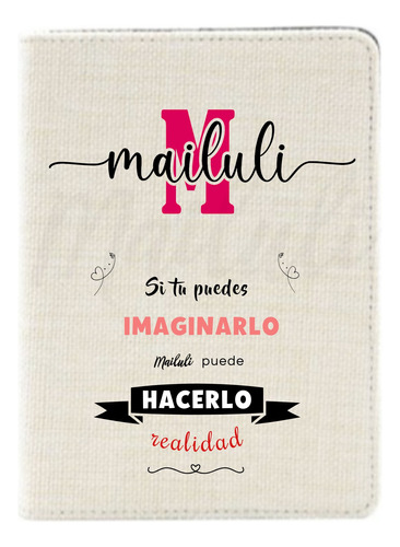 Cuaderno Libreta Tapa De Lino Personalizado Mailuli.uy