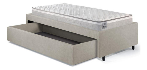Base Box Cama Solteiro Sapateira Courino Colchão Hanover