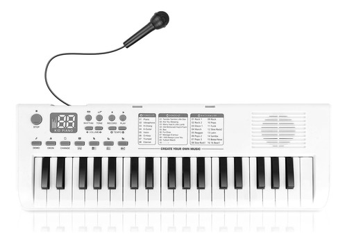 Teclado Musical Portátil 37 Teclas Para Niños Con Micrófono Color