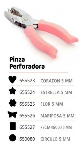 Perforadora Pinza Papel Goma Eva Cuerina 5mm Ibi Craft Color Rosa Forma De La Perforación Doble Rectangulo