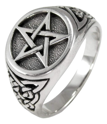 Anillo De Plata De Con Nudo Celta Triquetra Pentagrama Pentc