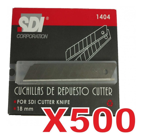 Repuesto Hoja Cutter Sdi 18mm Pack X500 Un (vte Lóp/s Isidro