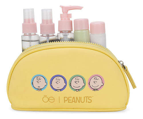 Cosmetiquera Cierre Sencillo Peanuts X Oe Amarillo Mediano