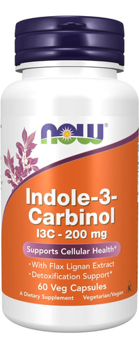 Suplemento En Cápsulas Now  Indole-3-carbinol 