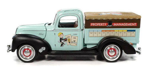Miniatura Ford Truck C/ Figura 1940 Monopoly 1:18 Auto World