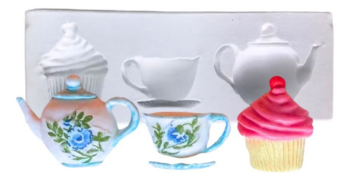 Molde De Silicone Xícara, Bule Cup Cake Pasta Americana Bolo