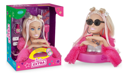 Boneca Barbie Styling Head Extra Fala 12 Frases C Acessórios