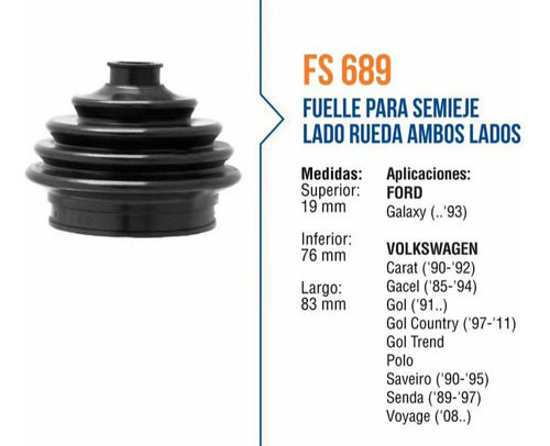 Kit Fuelle Homocinetica Volkswagen Carat Polo Voyage Ks689