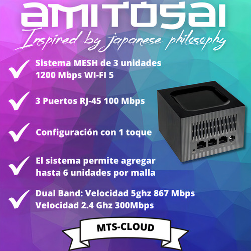 Router X 3 Mesh Amitosai Mts-cloud 1200mbps Dual Band