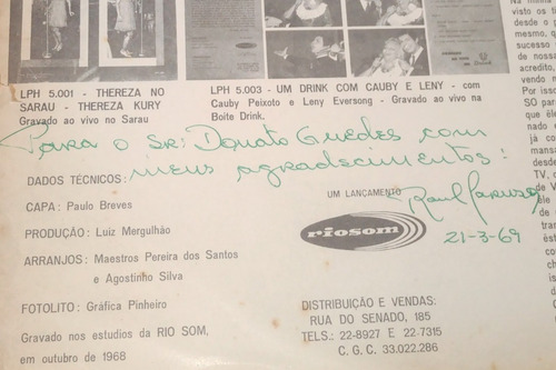 Lp Raul Caruso Eu Serei Teu Cantor Lph 5.005 Hot Autografado (Usado)