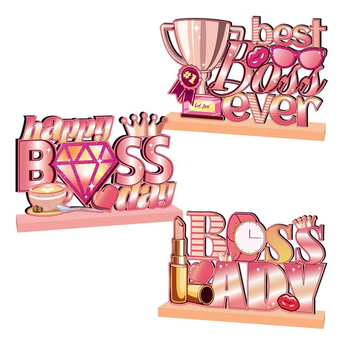 Decoración De Mesa De Madera Rosa Para Jefas Estilo Elegante