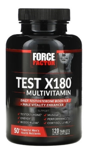 Force Factor Test X180 120caps Potencia Masculina Mf Sabor Sin Sabor