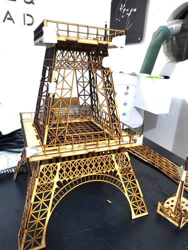 Torre Eiffel De 1 Metro Modelo Original, Mdf 3 Mm