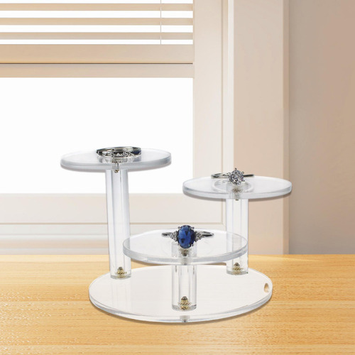2 Soporte Redondo De Acrílico Para Joyería, Claro