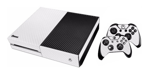 Skin Autoadherible Para Xbox One Fat Fibra Carbono Blanco