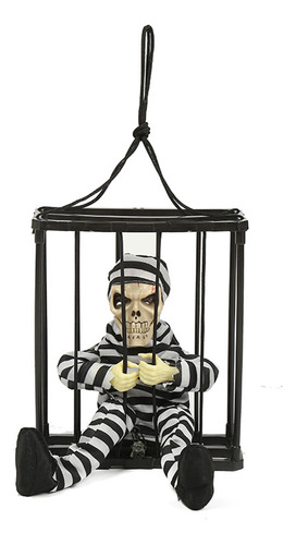 Prisionero En Jaula De Esqueletos Animado De Halloween Con G