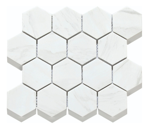 Revestimiento Malla Hexaglar Aristonwhite Simil Marmol 30x30