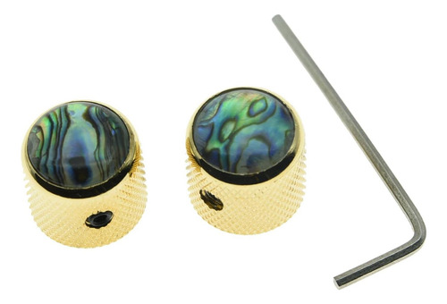 Kaish Gold Set Of 2 Abalone Top Guitar Knobs Pandillas De Gr