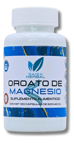 Oroato De Magnesio 100% Puro De 120 Cápsulas Saisa Herbal Sabor Sin Sabor